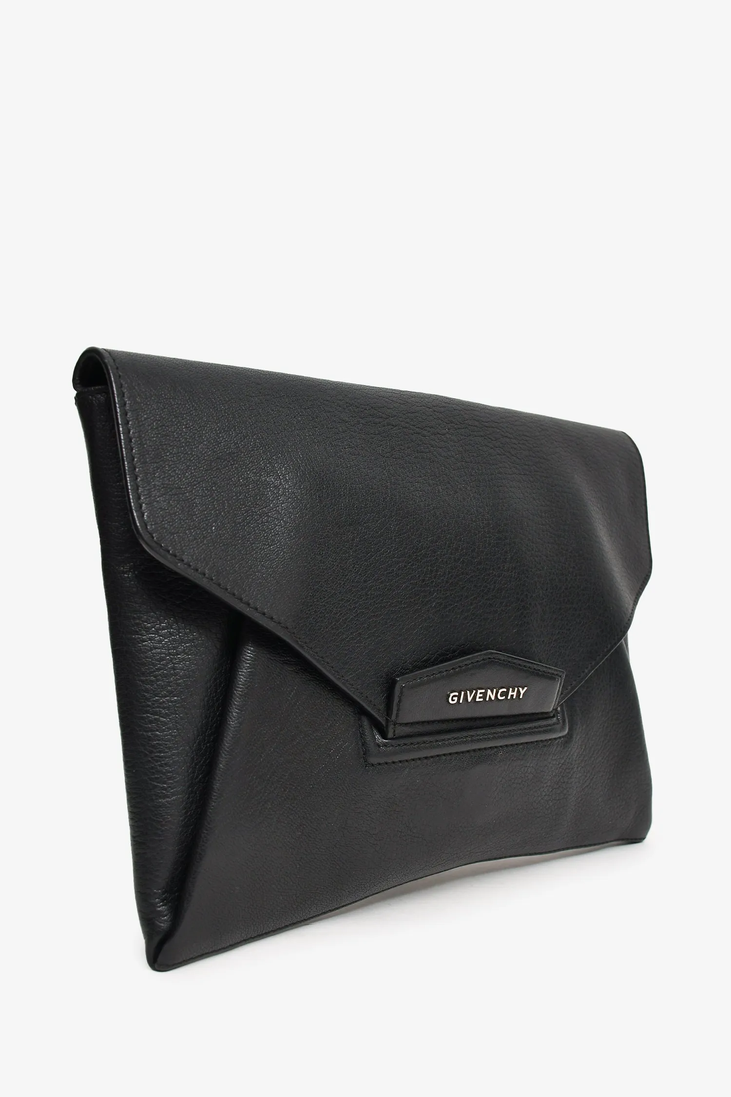 Givenchy Black Leather Antigona Clutch