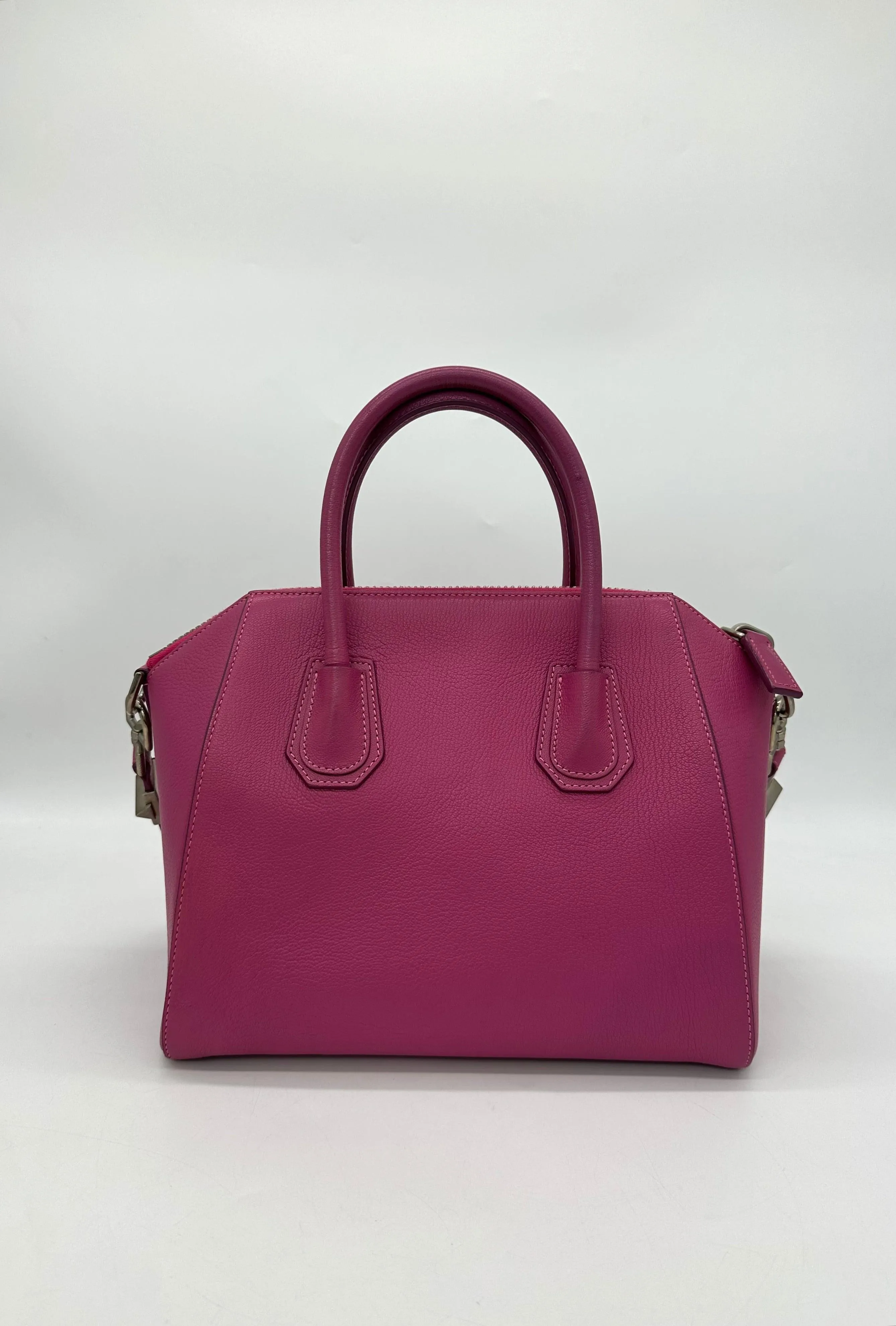 GIVENCHY Magenta Leather Small Antigona Satchel