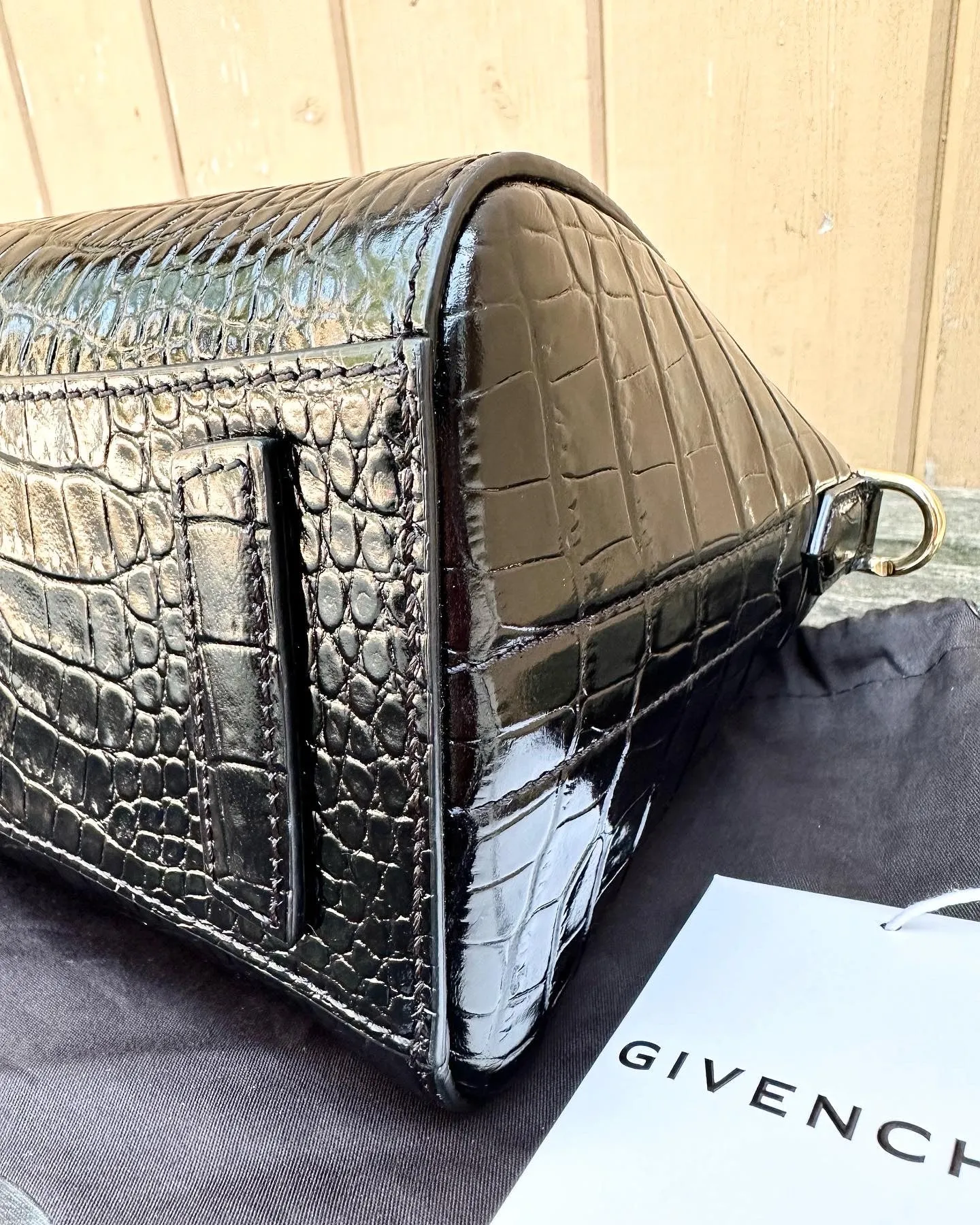 GIVENCHY Mini Antigona Croc Embossed Handle Crossbody Bag