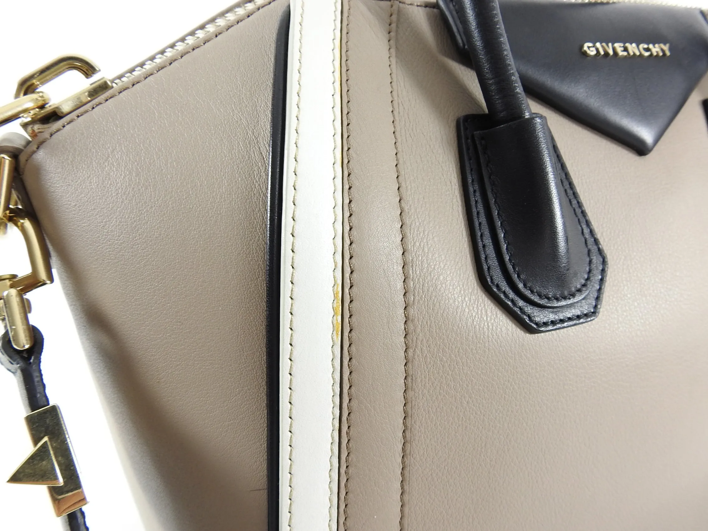Givenchy Tricolor Antigona Large Bag - black, taupe, white