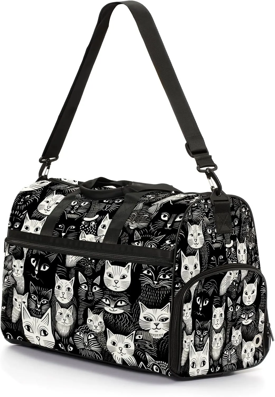 Gym Bag for Women, Carry on Weekender Overnight Bag, Travel Duffel Bags, Personal Item Travel Bag Tote Bag Workout Dance Bag, Cat - 13