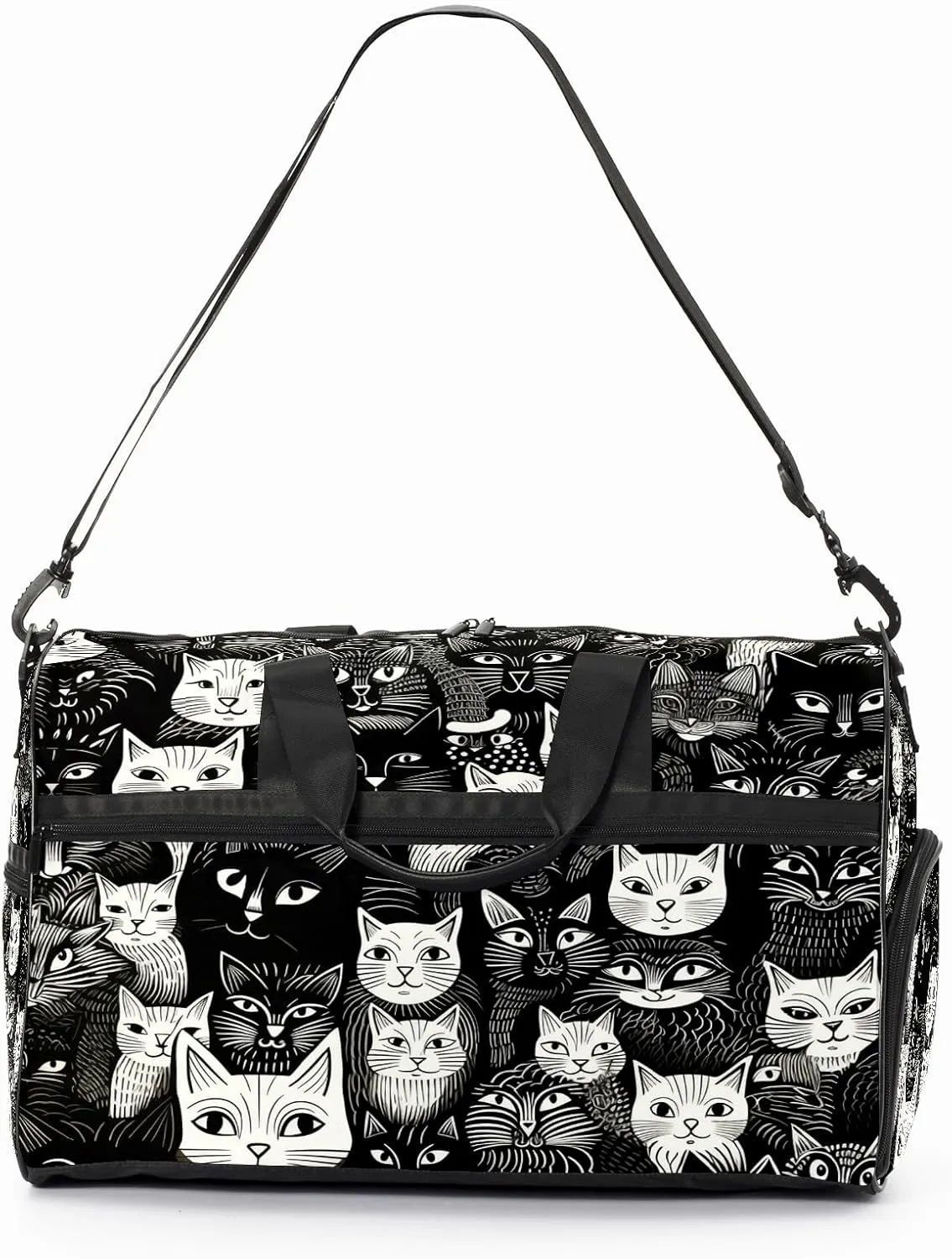 Gym Bag for Women, Carry on Weekender Overnight Bag, Travel Duffel Bags, Personal Item Travel Bag Tote Bag Workout Dance Bag, Cat - 13