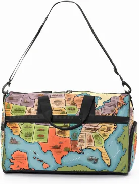 Gym Bag for Women Men, Yoga Bag with Shoe Pocket, Travel Duffel Tote Bag for Plane, Workout, Swimming, Weekend Overnight Bag Carry on Bag Hospital Holdalls, America Map - 35