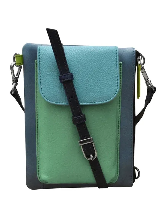 Handbag Cell Phone Serenity Multi Leather RFID Blocking 6040