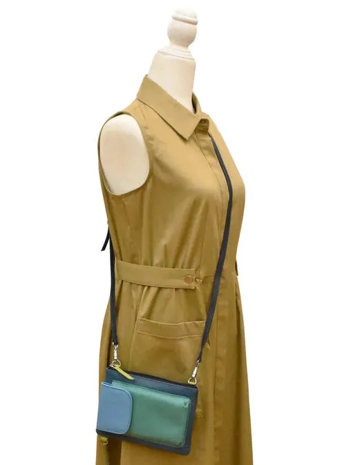 Handbag Cell Phone Serenity Multi Leather RFID Blocking 6040