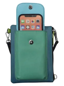 Handbag Cell Phone Serenity Multi Leather RFID Blocking 6040