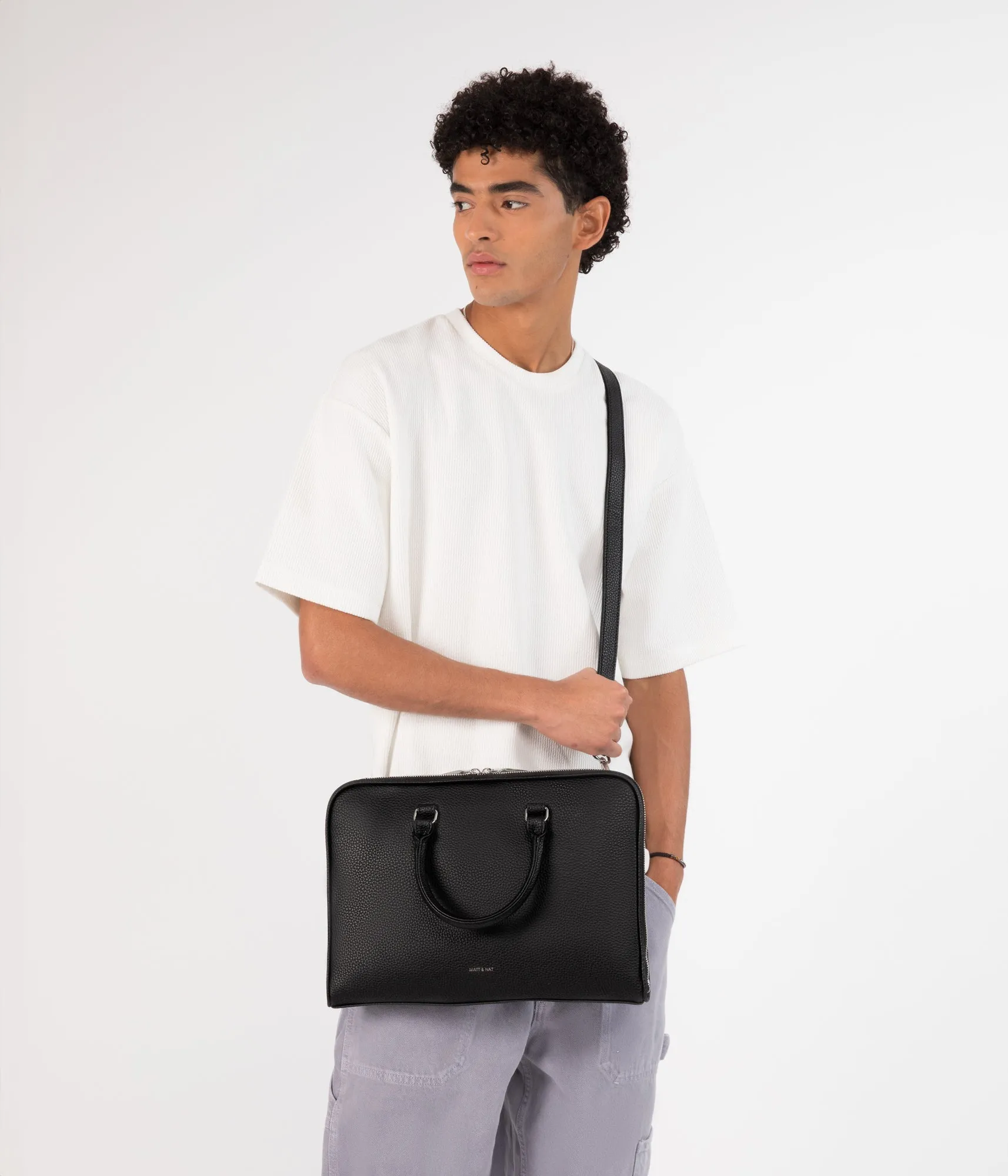 HOLDER Slim Vegan Briefcase - Purity
