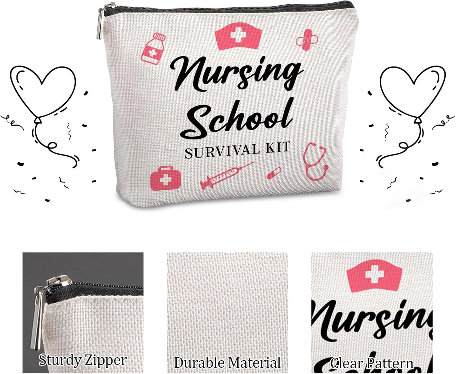 Inspirational Gifts for Women Nursing Gifts Travel Makeup Bag Funny Gifts for Nurse Practitioner Nurses Week Nurse Assistant Graduation Gifts Nursing Survival Kit