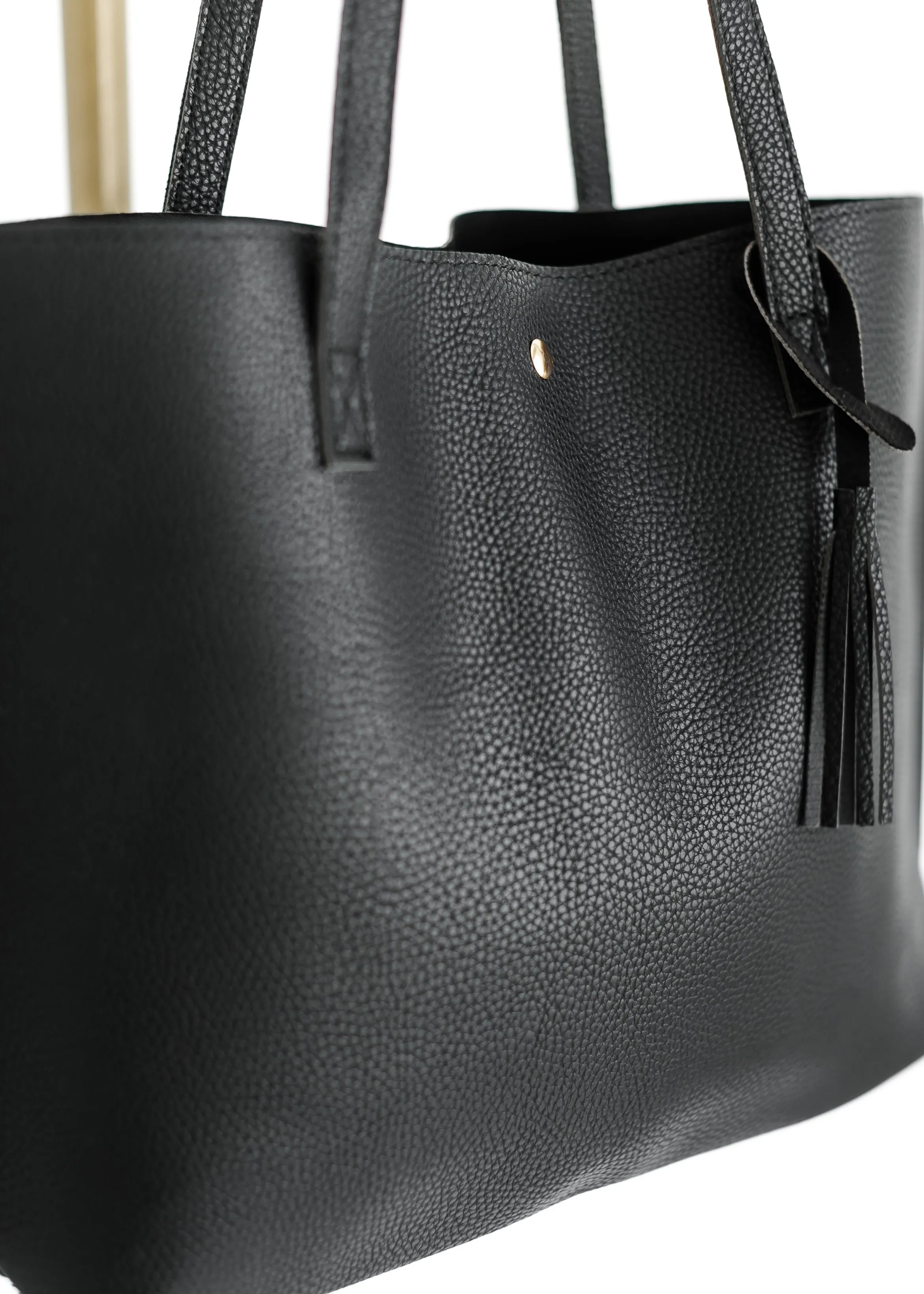 Large Vegan Leather Tote Bag - FINAL SALE