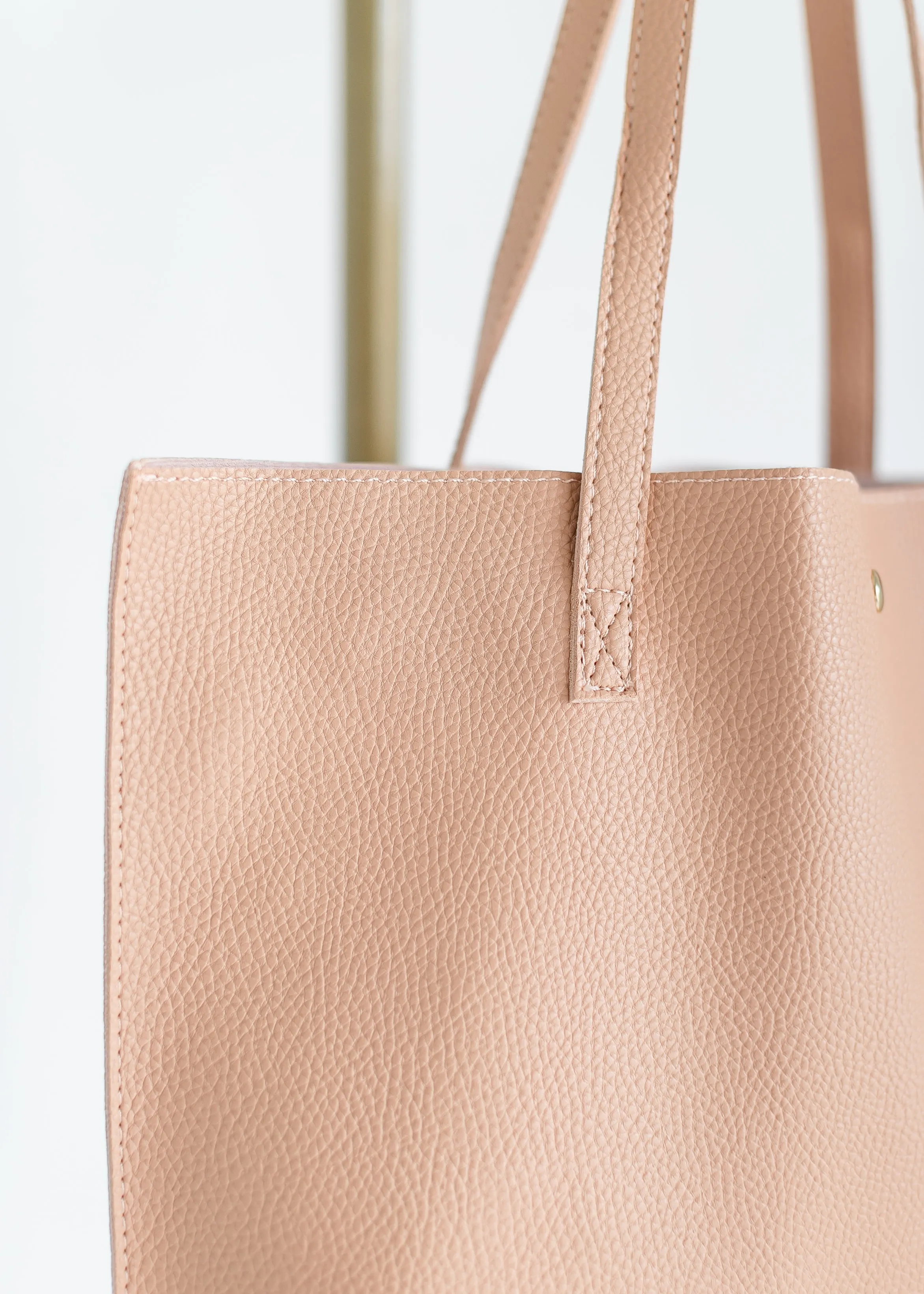 Large Vegan Leather Tote Bag - FINAL SALE