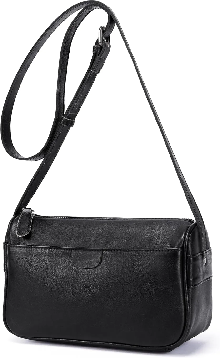 Leather Crossbody Bags for Women, Vintage Real Leather Crossbody Purse Retro Small Shoulder Handbag with Adjustable Strap