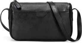 Leather Crossbody Bags for Women, Vintage Real Leather Crossbody Purse Retro Small Shoulder Handbag with Adjustable Strap