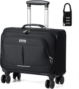 Lekebobor Rolling Laptop Bag Rolling Laptop Briefcase on Wheels for Women Fits Up to 15.6Inch computer Bags Water Resistant for Work Travel and Business, Black