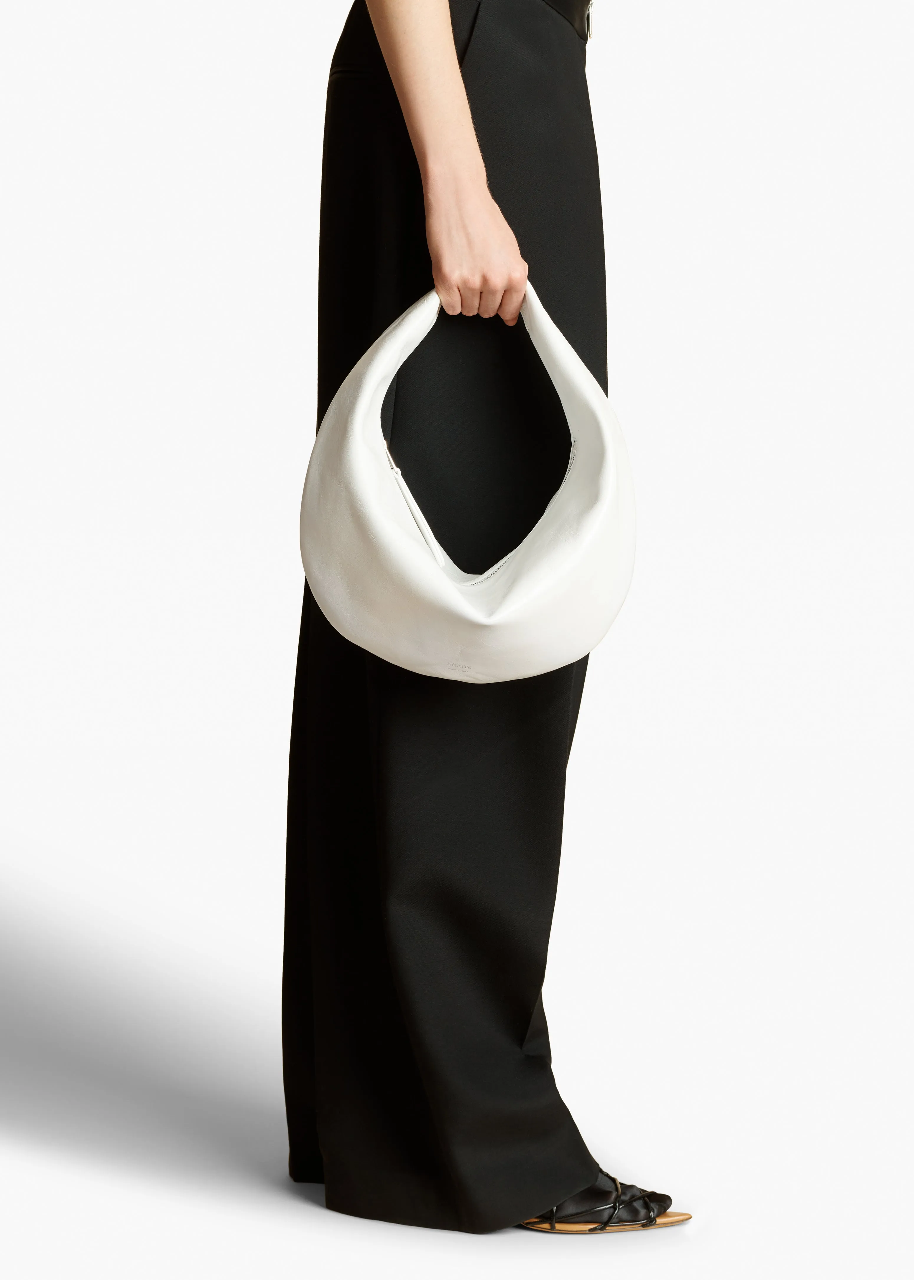 Medium Olivia Hobo in Optic White Crackle Patent Leather