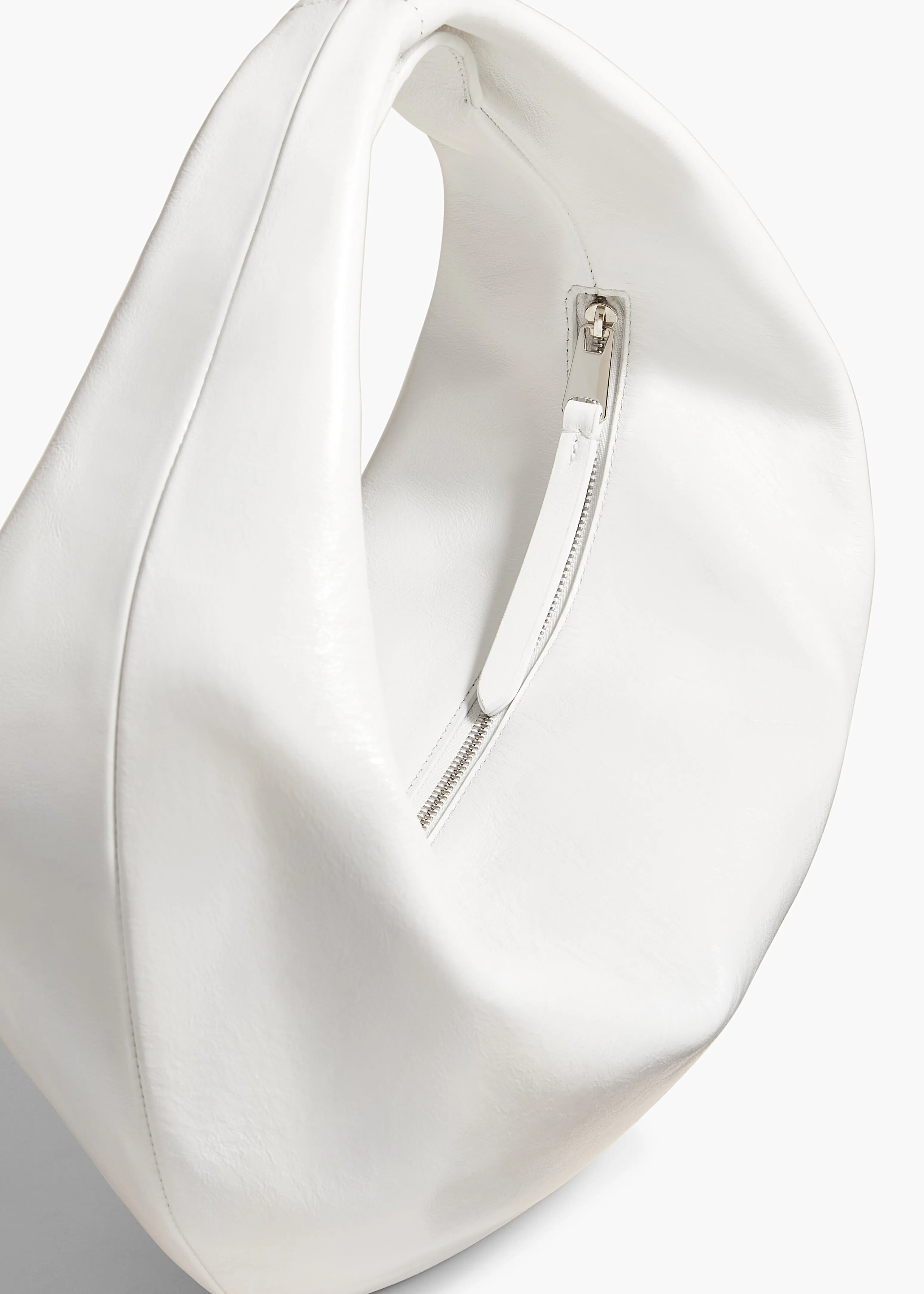 Medium Olivia Hobo in Optic White Crackle Patent Leather