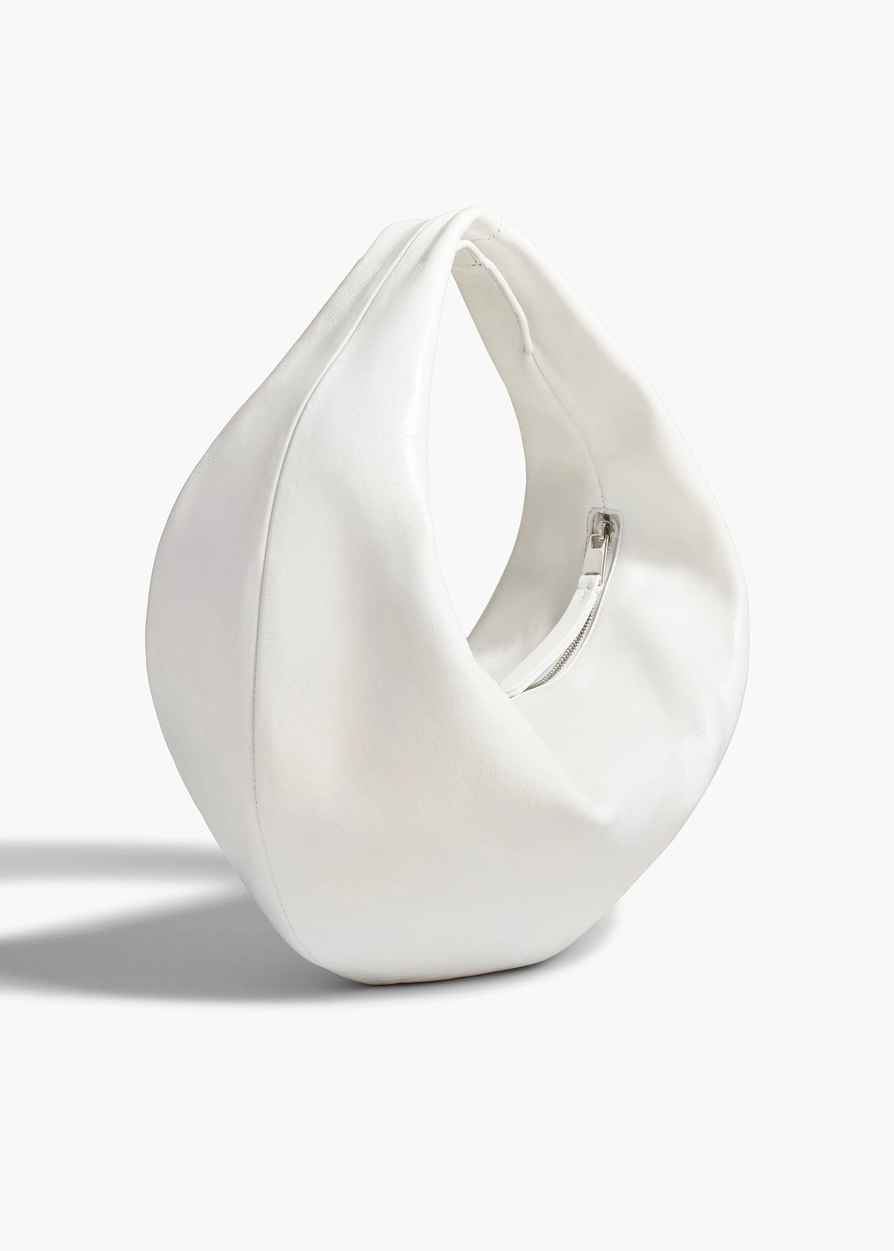 Medium Olivia Hobo in Optic White Crackle Patent Leather