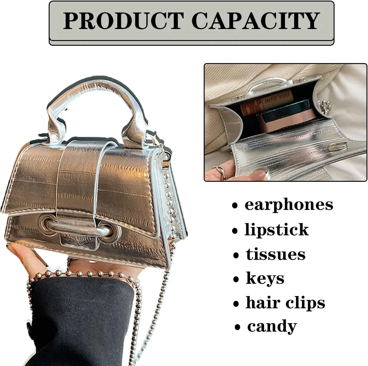 Mini Crossbody Bags Women's Y2K Purses Top Handle Crossbody Bag Clutch Shoulder Handbag for Cocktail Party Prom Wedding