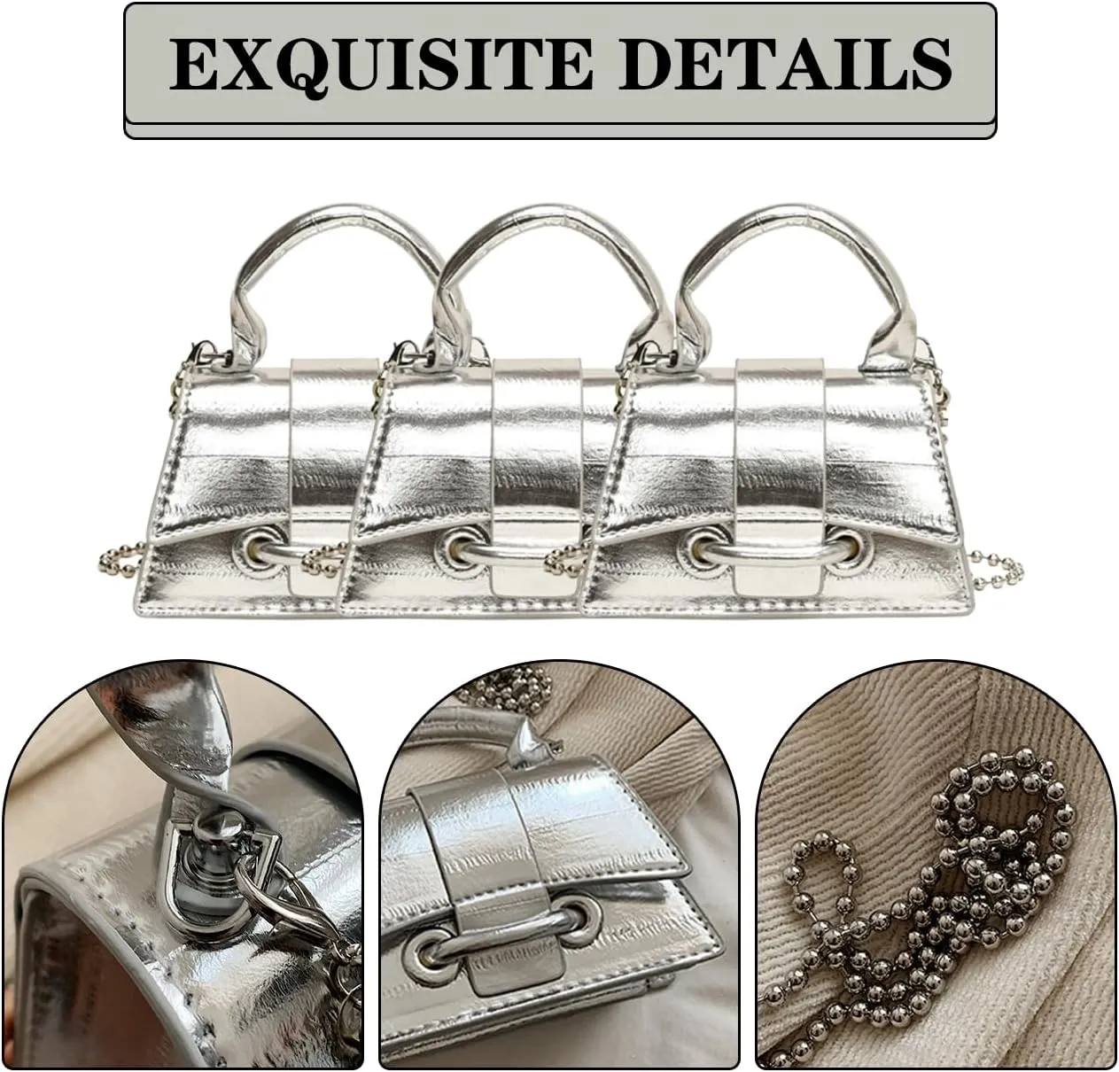 Mini Crossbody Bags Women's Y2K Purses Top Handle Crossbody Bag Clutch Shoulder Handbag for Cocktail Party Prom Wedding