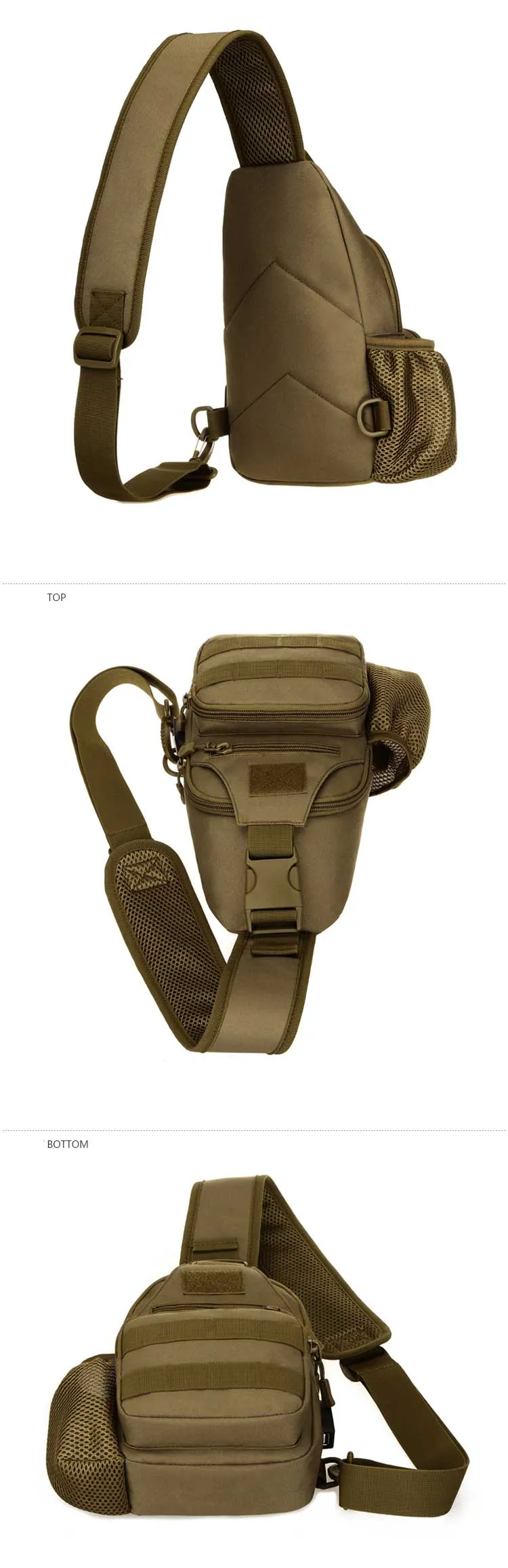 Molle Single Shoulder Sling Chest Backpack with USB Charging