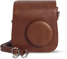 MOSISO Camera Protective Case Compatible with Instax Mini SE, Vintage PU Leather Instant Camera Carrying Storage Bag with Adjustable Shoulder Strap&Pocket for Instax Mini SE Film, Brown