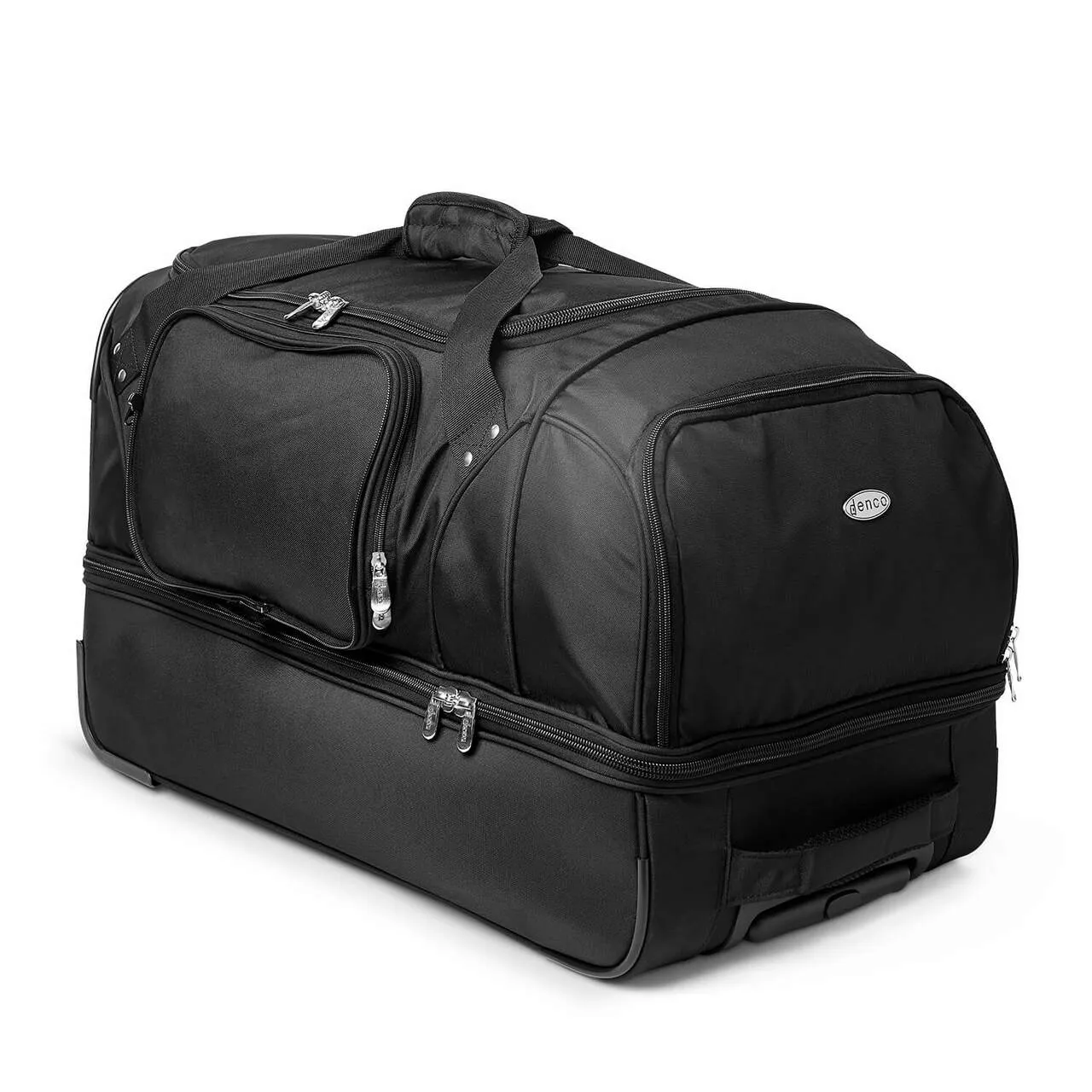 New Jersey Devils 27" Black Rolling Drop Bottom Duffel