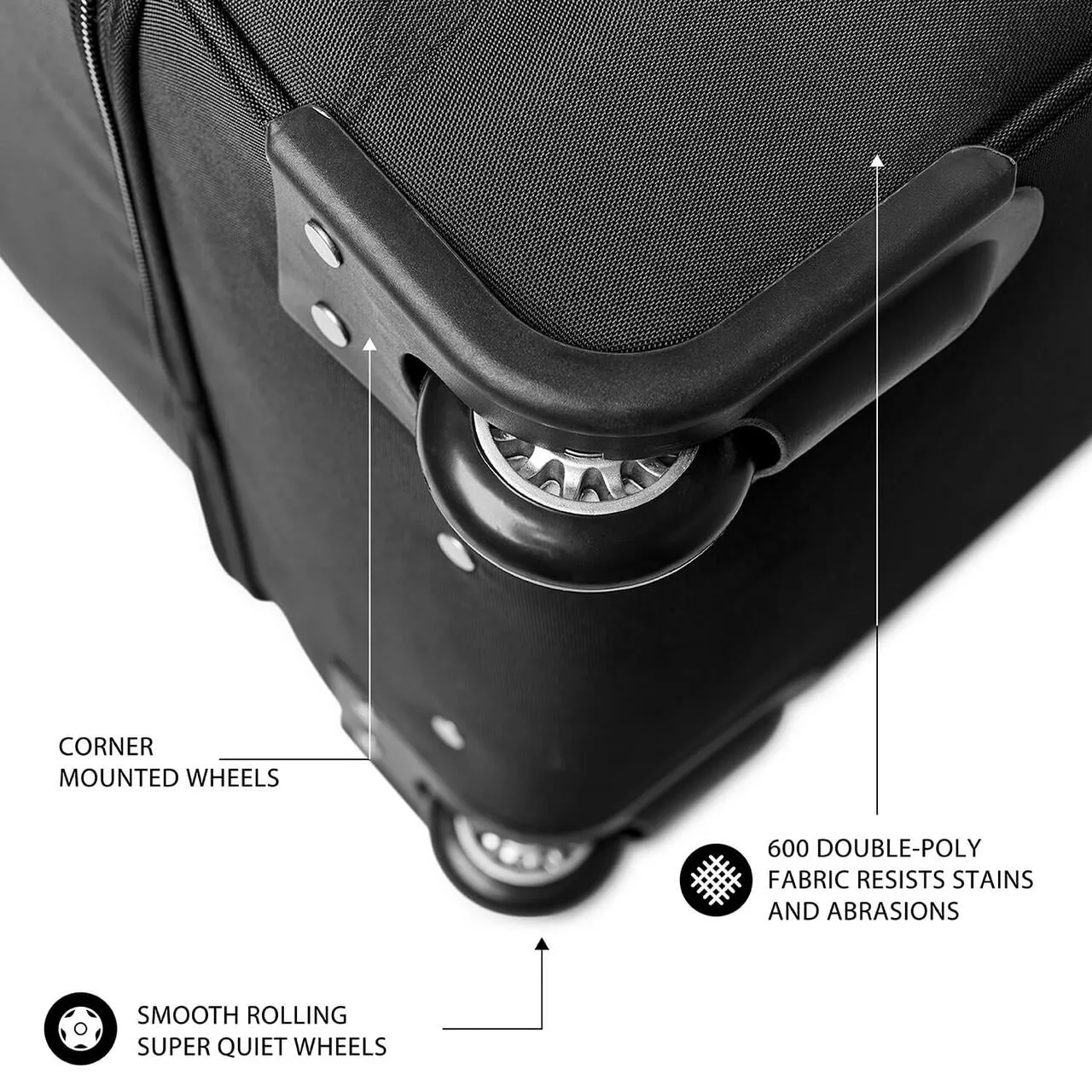 New Jersey Devils 27" Black Rolling Drop Bottom Duffel