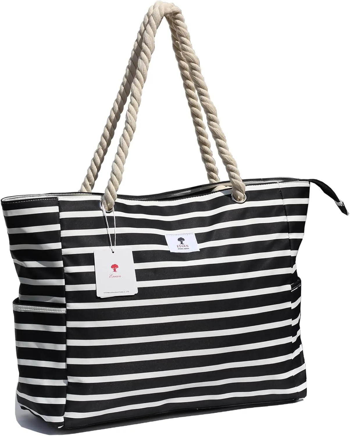 OVERSIZE BEACH BAG Large Tote Bag for Women Waterproof Sandproof with Dry Wet Compartment for Pool Gym Travel
