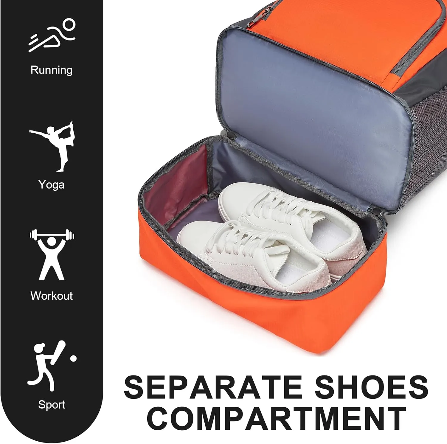 seyfocnia Gym Backpack for Men,Gym Bag with Shoe Compartment Lightweight Travel Workout Sports Backpack with USB Charging Port