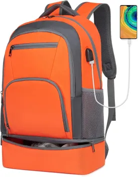 seyfocnia Gym Backpack for Men,Gym Bag with Shoe Compartment Lightweight Travel Workout Sports Backpack with USB Charging Port