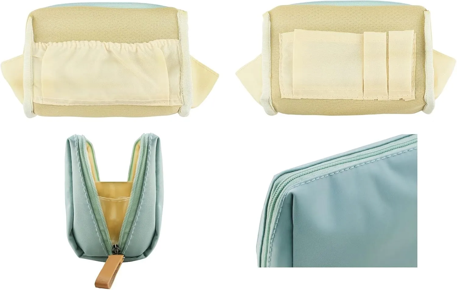 Small Makeup Bag for Purse Portable Waterproof Cosmetic Bag Travel Makeup Pouch for Women (Sky blue, Square)