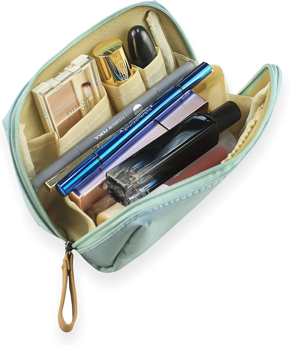 Small Makeup Bag for Purse Portable Waterproof Cosmetic Bag Travel Makeup Pouch for Women (Sky blue, Square)