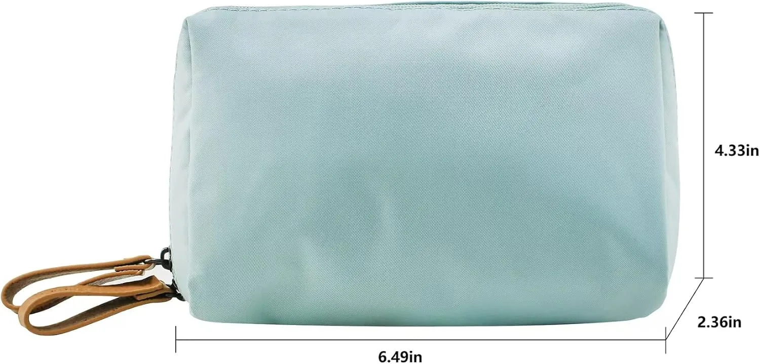 Small Makeup Bag for Purse Portable Waterproof Cosmetic Bag Travel Makeup Pouch for Women (Sky blue, Square)
