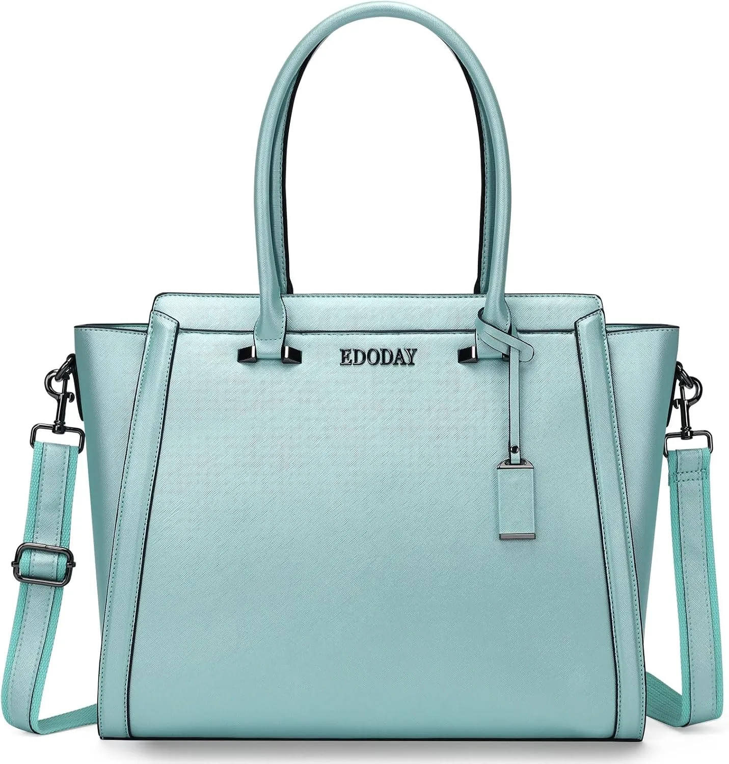 Stylish 15.6 Inch Laptop Tote Bag for Women - Travel Computer Handbag with Long Shoulder Strap