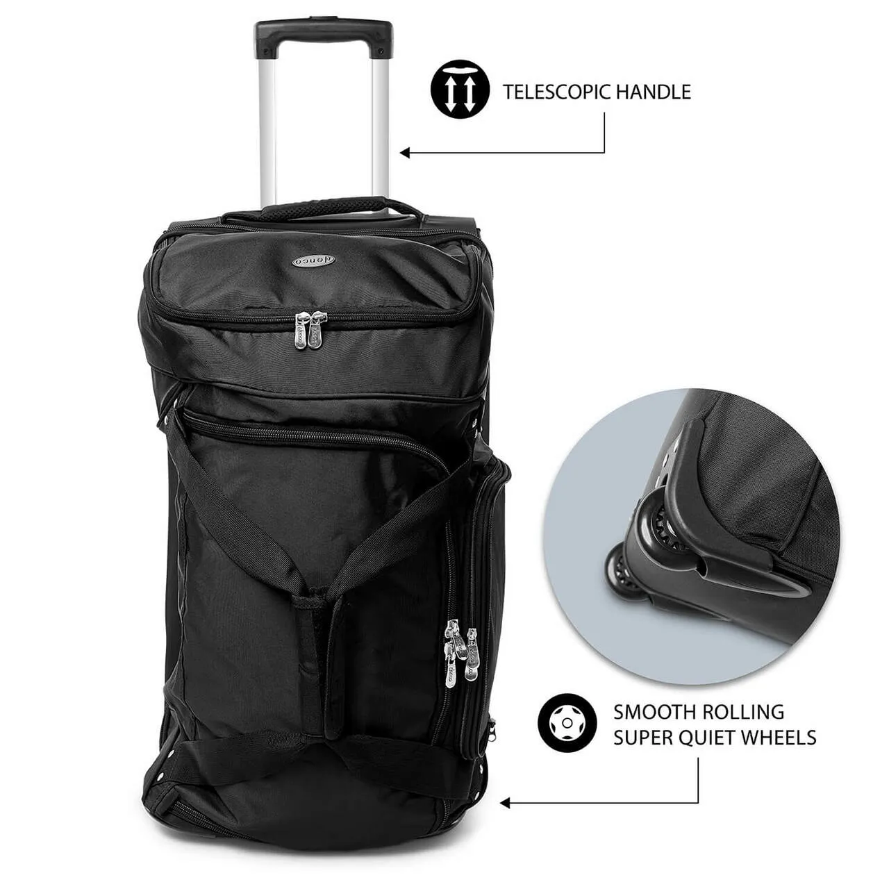 Tampa Bay Rays 27" Black Rolling Drop Bottom Duffel