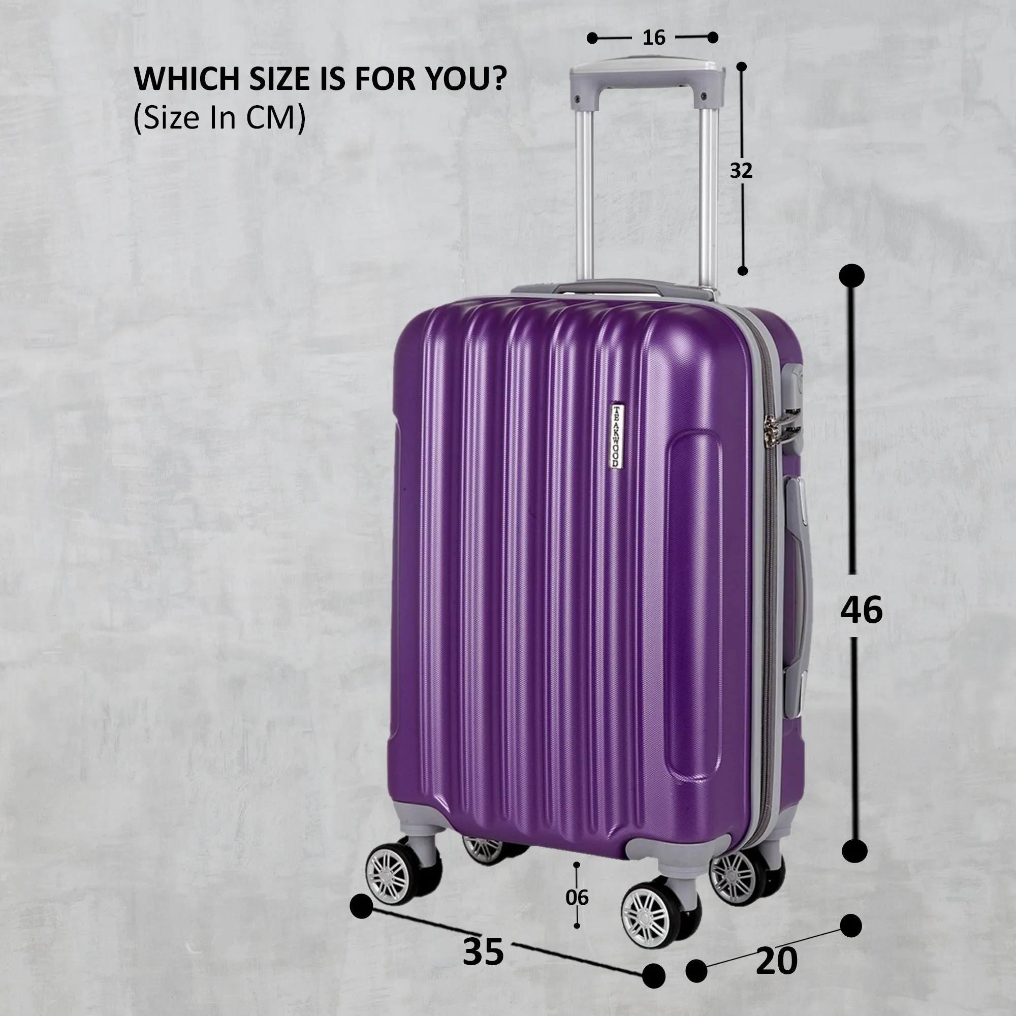Teakwood Unisex Purple Trolley Bag - Large