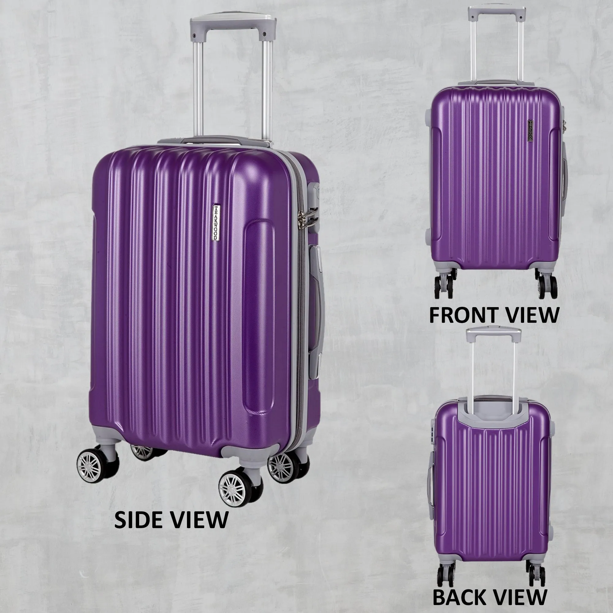 Teakwood Unisex Purple Trolley Bag - Large