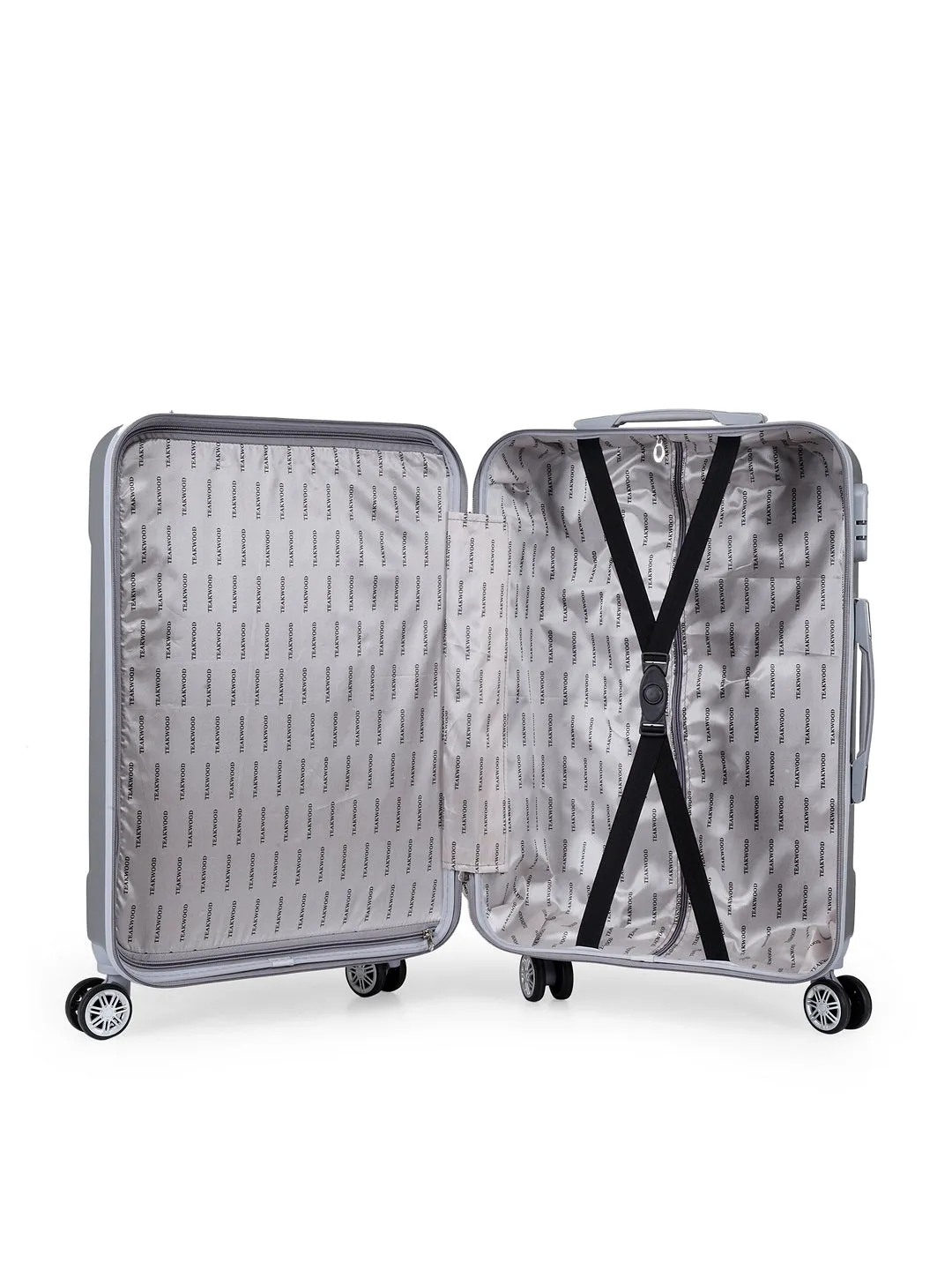 Teakwood Unisex Silver Trolley Bag - Large