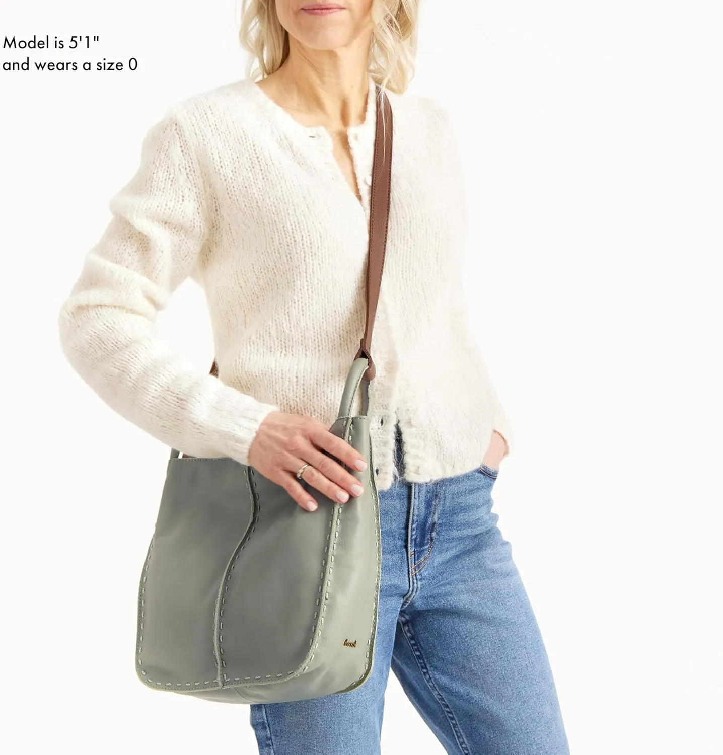 The Sak Los Feliz Crossbody Purse - Women's Leather Handbag For Everyday & Travel - Cross Body With Adjustable Shoulder Strap