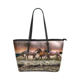 Tote Bags, Brown And Black Wild Horses Style Tote Bag