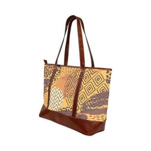 Tote Bags, Brown Autumn Style Large Tote Bag