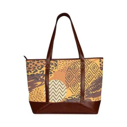 Tote Bags, Brown Autumn Style Large Tote Bag