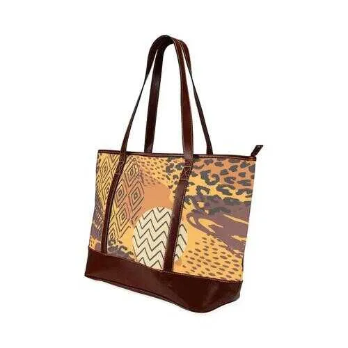 Tote Bags, Brown Autumn Style Large Tote Bag