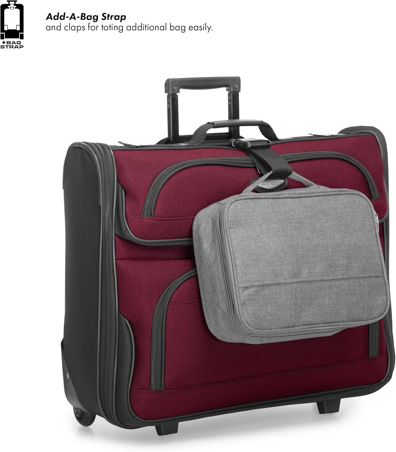 Travel Select Amsterdam Business Rolling Garment Bag, Red, One Size