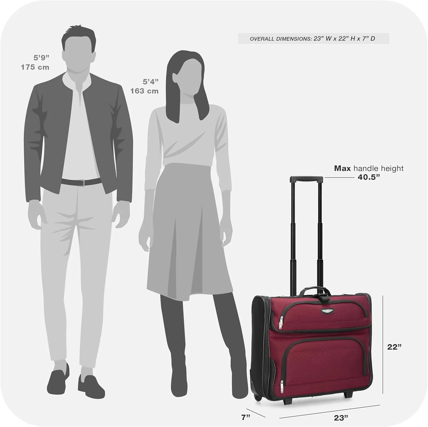 Travel Select Amsterdam Business Rolling Garment Bag, Red, One Size