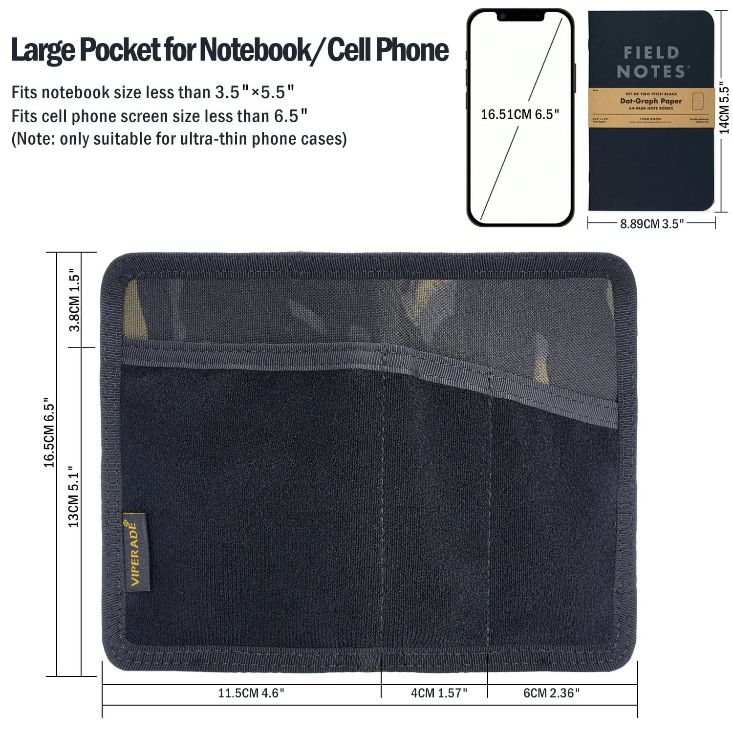 VE11 Tool Pocket Organizer Pouch, Nylon Multitool Pocket Journal