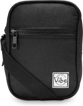 Vibe Festival Gear Small Crossbody Sling Bag for Women Men 5in1 Multi-Use from (rPET) Recycled Polyester Belt Bag Cross Body Backpack Fanny Pack Purse - Black
