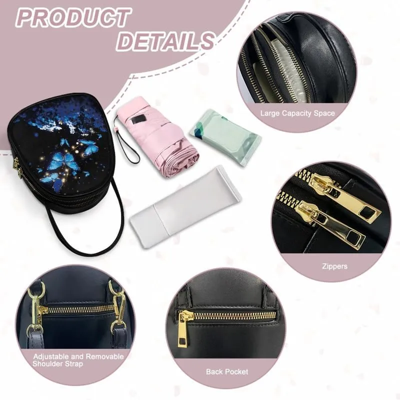 Women Travel Crossbody Cell Phone Purse, PU Leather Wallet Shoulder Bag Zipper Top Handle Handbag Multi Pocket