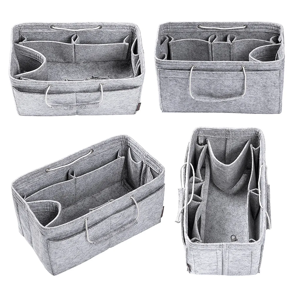Ztujo Multi-Pocket Felt Handbag Organizer with Handles, Bag In Bag For Handbag Purse Organizer