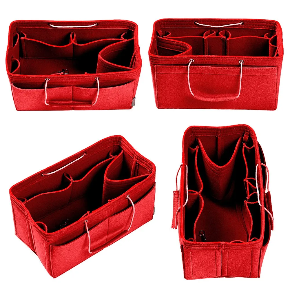 Ztujo Multi-Pocket Felt Handbag Organizer with Handles, Bag In Bag For Handbag Purse Organizer