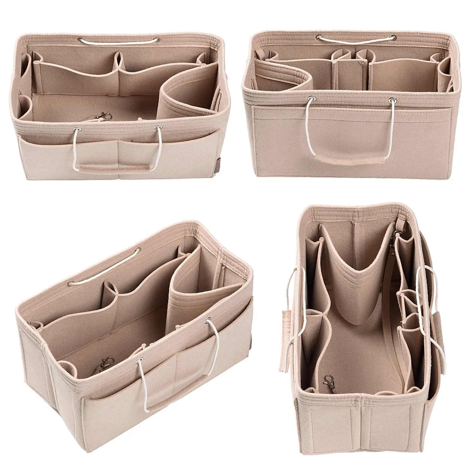 Ztujo Multi-Pocket Felt Handbag Organizer with Handles, Bag In Bag For Handbag Purse Organizer